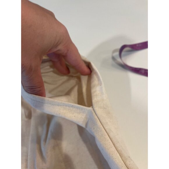 Elastic Waist Beige Linen Pants With Drawstring & Pockets 100% Linen L - Picture 3 of 8